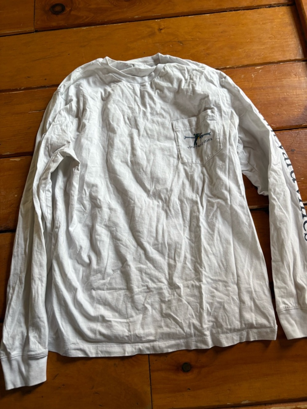 Vineyard Vines White Long-Sleeve Pocket Tee